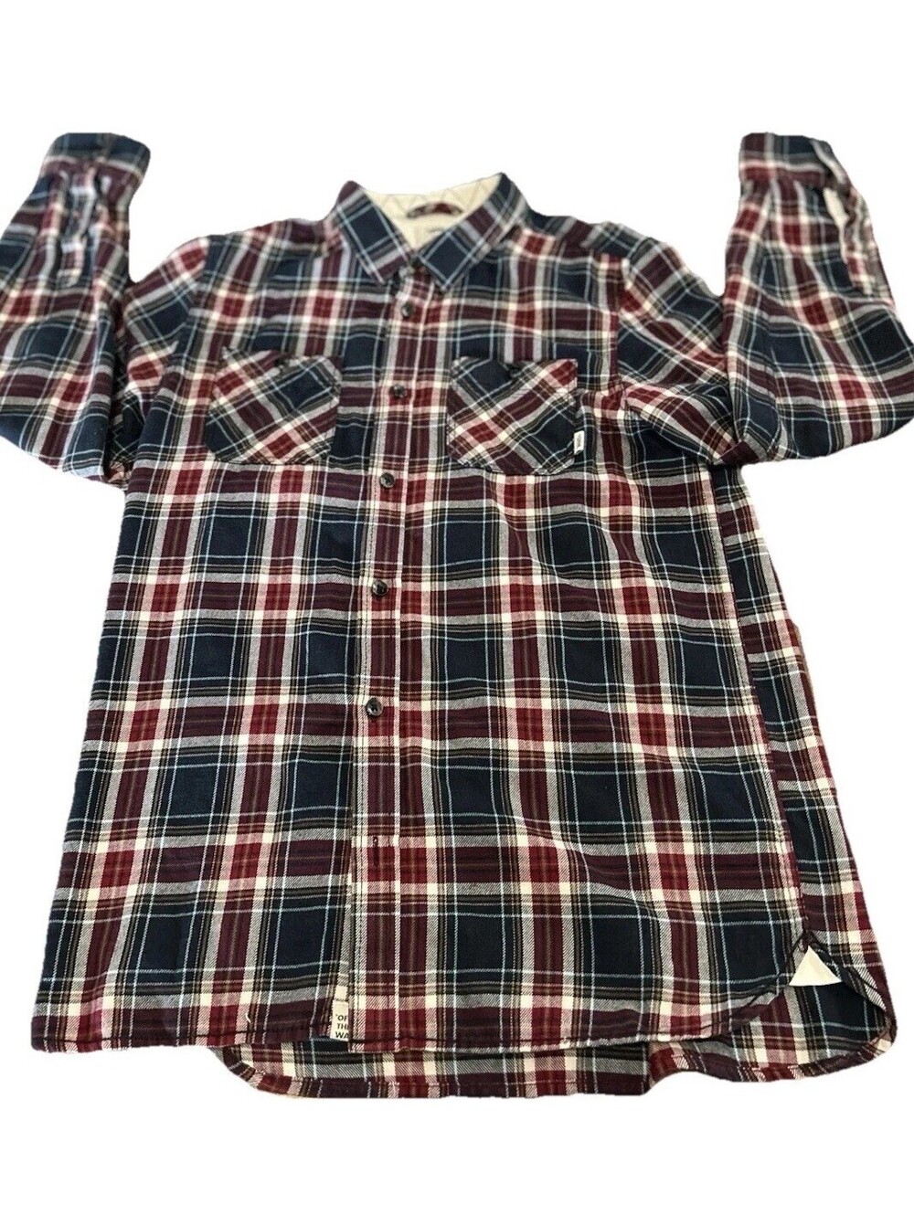 VANS Off The Wall Button Up Flannel Shirt Classic Fit Men's Size Medium A2P8